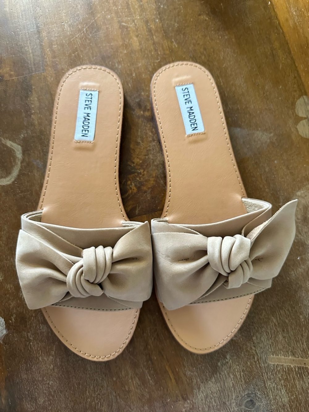 Steve Madden Diora Women's Beige Knot Slide Sandals size 8.5 NEW
